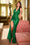 Prom Dresses Prom Long Fitted Metallic Gown Emerald