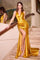 Prom Dresses Prom Long Fitted Metallic Gown Marigold