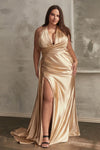 Plus Size Dresses Plus Size Long Formal Prom Gown Gold