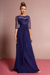 Chiffon Long Mother of the Bride Dress Formal Navy