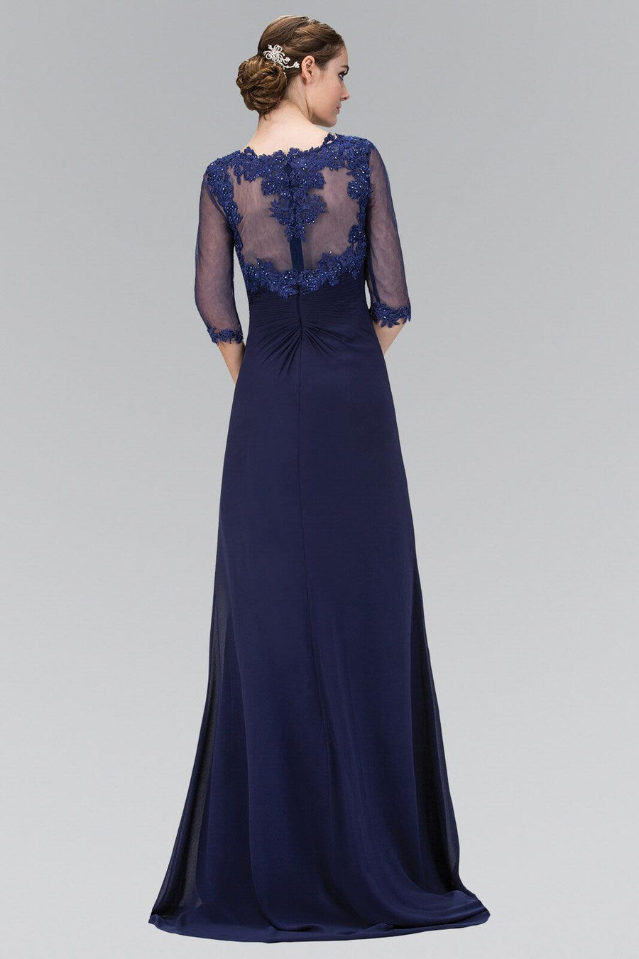 Chiffon Long Mother of the Bride Dress Formal Navy