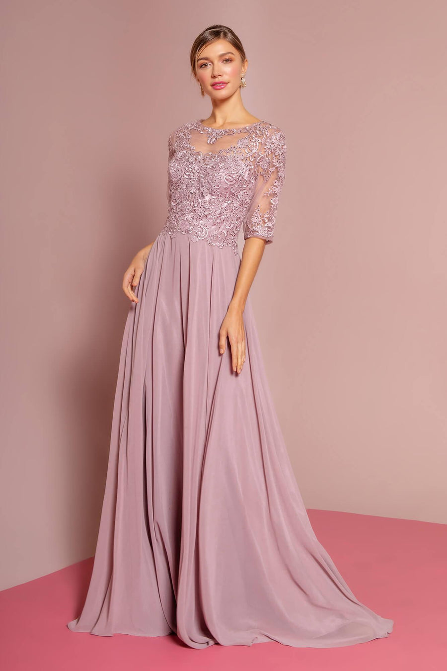 Chiffon Mother of the Bride Long Dress Formal - The Dress Outlet Elizabeth K