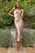 Satin Formal Midi Prom Dress Sand