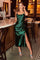 Satin Formal Midi Prom Dress Emerald