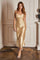 Satin Formal Midi Prom Dress Champagne Gold