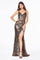 Long Spaghetti Strap  Leopard Print Prom Dress - The Dress Outlet Cinderella Divine