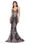 Long Spaghetti Strap Glitter Mermaid Prom Dress - The Dress Outlet Cinderella Divine