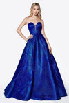 Prom Long Strapless Glitter Ball Gown - The Dress Outlet Cinderella Divine