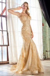 Long Formal Spaghetti Strap Fitted Prom Dress - The Dress Outlet Cinderella Divine