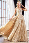 Long Formal Glitter Prom Ball Evening Gown - The Dress Outlet Cinderella Divine