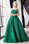 Long Formal Glitter Prom Ball Evening Gown - The Dress Outlet Cinderella Divine