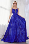 Long Formal Glitter Prom Ball Evening Gown - The Dress Outlet Cinderella Divine