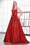 Long Formal Glitter Prom Ball Evening Gown - The Dress Outlet Cinderella Divine