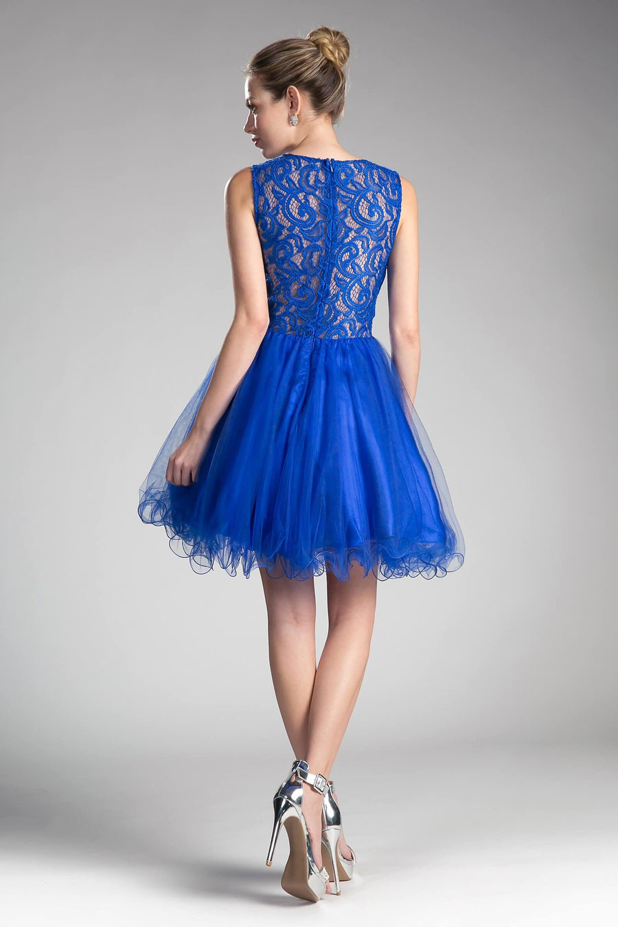 Homecoming Short Dress Beaded Lace Cocktail Prom - The Dress Outlet Cinderella Divine