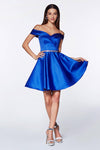 Short Prom Off the Shoulder Homecoming Cocktail Dress - The Dress Outlet Cinderella Divine