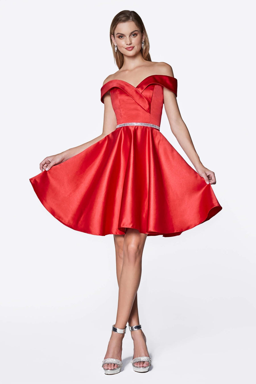 Short Prom Off the Shoulder Homecoming Cocktail Dress - The Dress Outlet Cinderella Divine