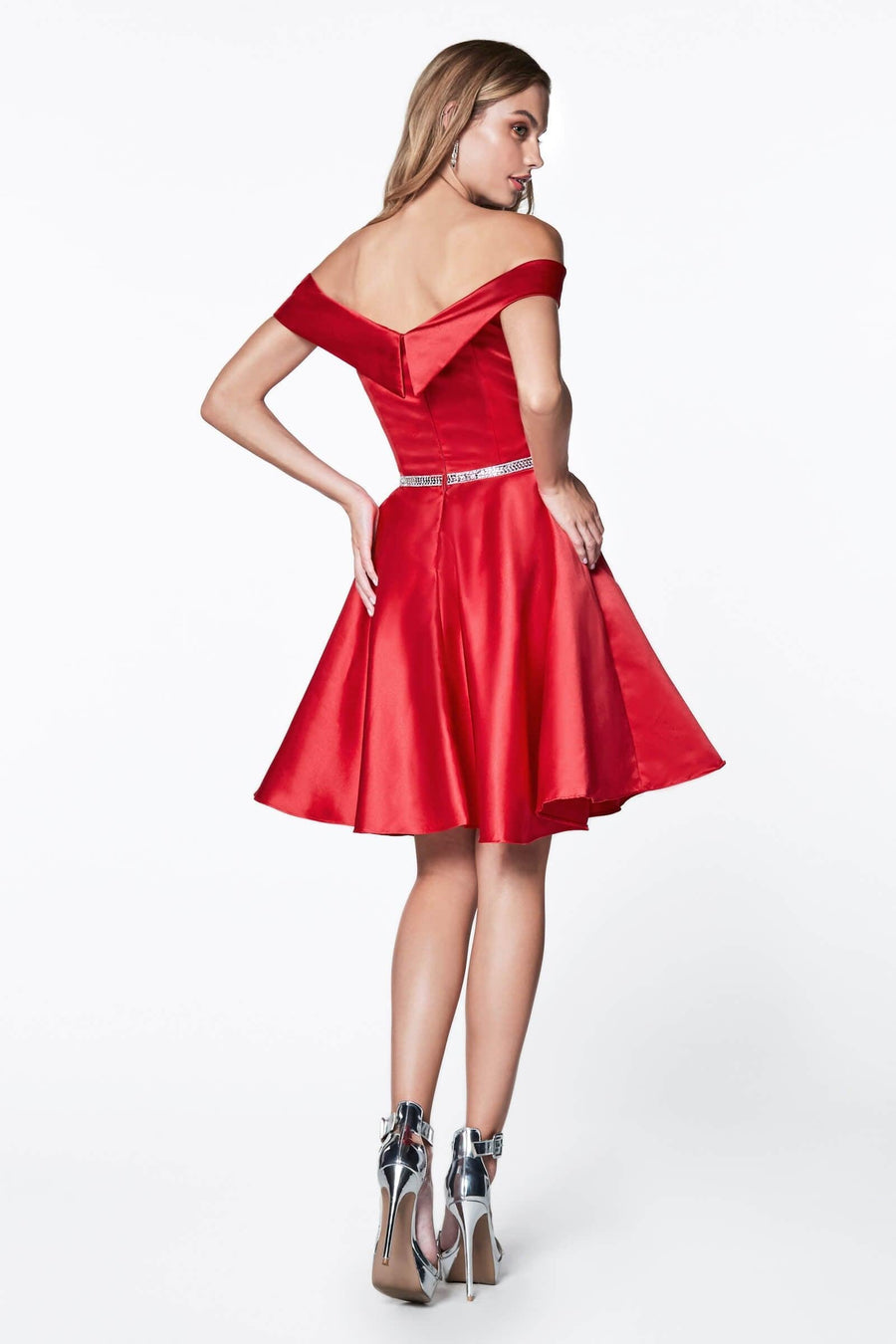 Short Prom Off the Shoulder Homecoming Cocktail Dress - The Dress Outlet Cinderella Divine