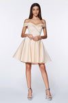 Short Prom Off the Shoulder Homecoming Cocktail Dress - The Dress Outlet Cinderella Divine