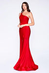 Long Formal Fitted One Shoulder Evening Prom Gown - The Dress Outlet Cinderella Divine