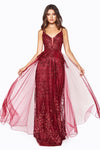 Long Formal Glitter Prom Evening Fitted Dress - The Dress Outlet Cinderella Divine