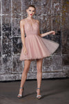 Prom Short Homecoming Beaded Bodice Cocktail Dress - The Dress Outlet Cinderella Divine