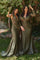 Long Sleeve Fitted Formal Dress Olive