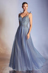 Glitter Long Ball Gown Formal  Dress - The Dress Outlet