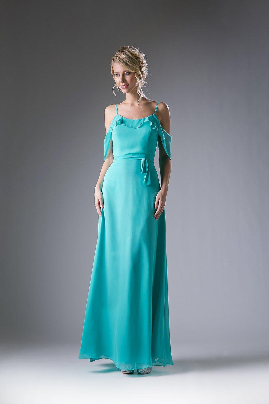 Cinderella Divine CD1018 Long Formal Dress Off Shoulder Bridesmaid