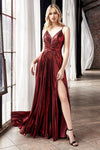 Long Bridesmaids Spaghetti Strap Prom Formal Dress - The Dress Outlet Cinderella Divine