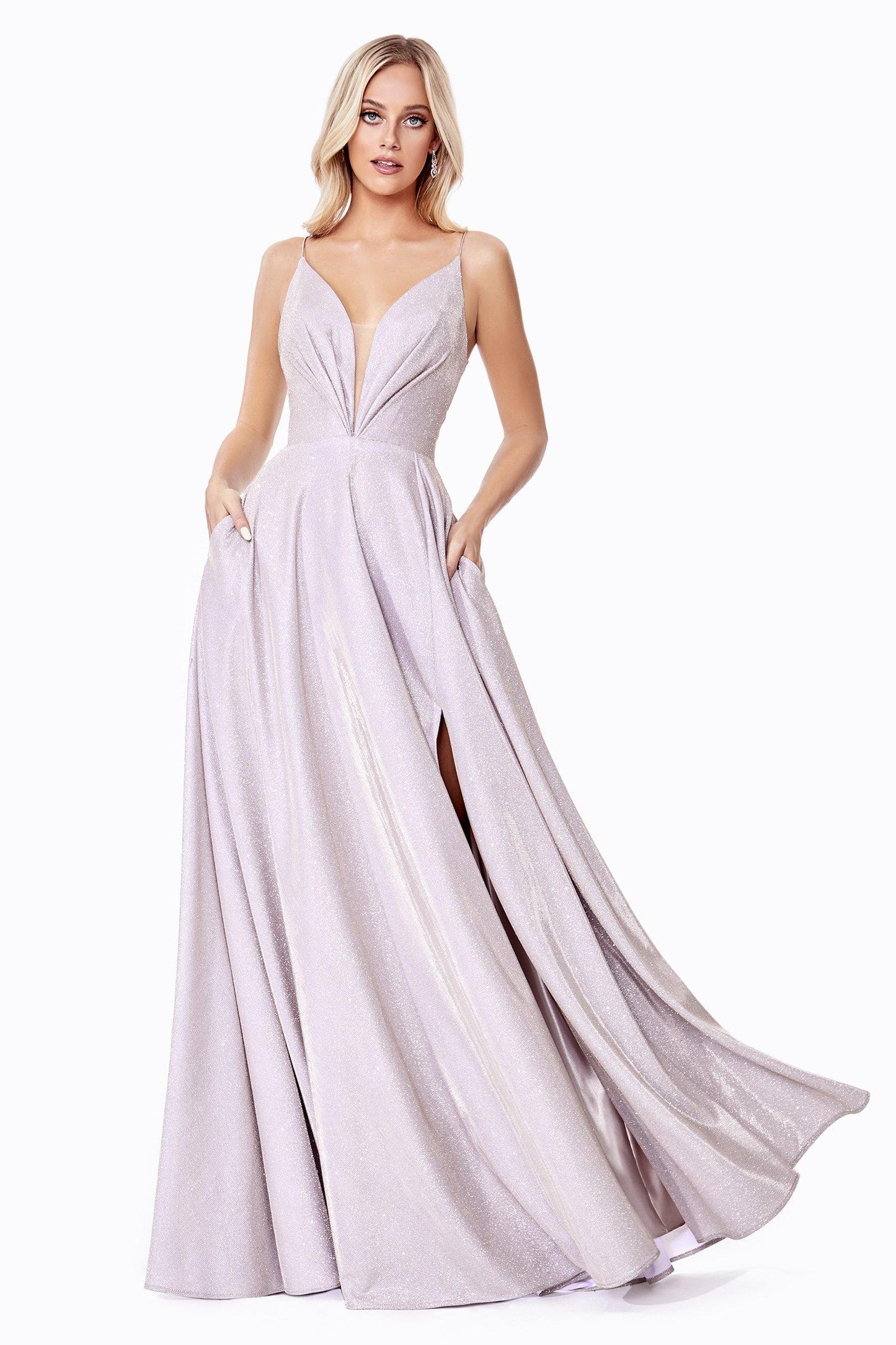 Long Prom Spaghetti Strap Evening Dress - The Dress Outlet Cinderella Divine