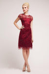 Short Dress Formal Cap Sleeve Cocktail - The Dress Outlet Cinderella Divine