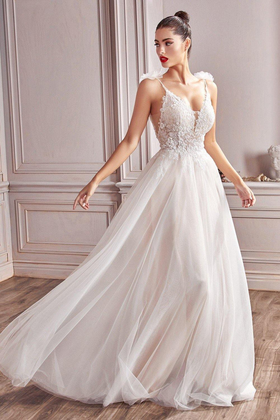 Long A-Line Wedding Dress - The Dress Outlet