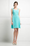 Bridesmaids Short Sleeveless Chiffon Cocktail Prom Dress - The Dress Outlet Cinderella Divine