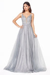 Long Spaghetti Strap Evening Prom Dress - The Dress Outlet Cinderella Divine