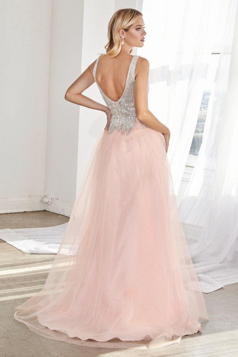 Long Sparkling Prom Dress - The Dress Outlet