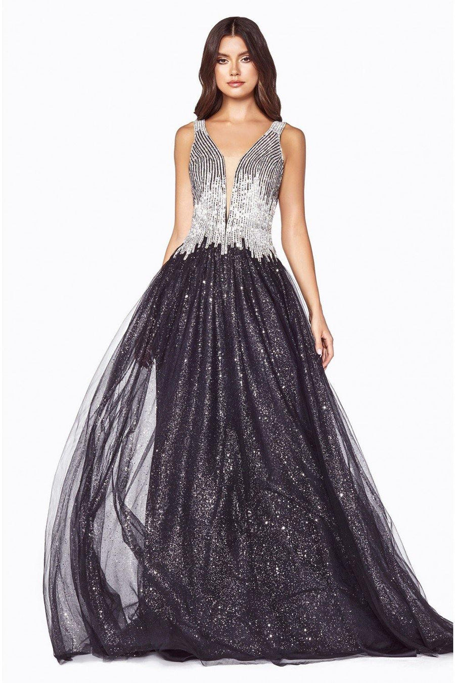 Long Sparkling Prom Dress - The Dress Outlet