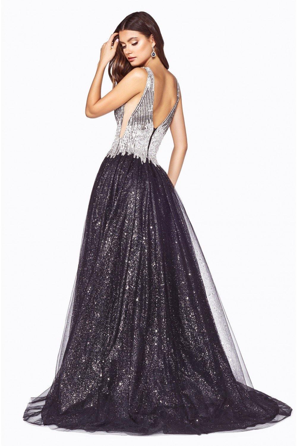 Long Sparkling Prom Dress - The Dress Outlet