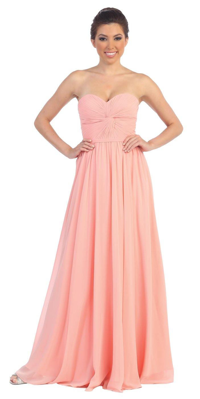 Long Strapless Sweetheart Bridesmaids Prom Dress - The Dress Outlet Cinderella Divine