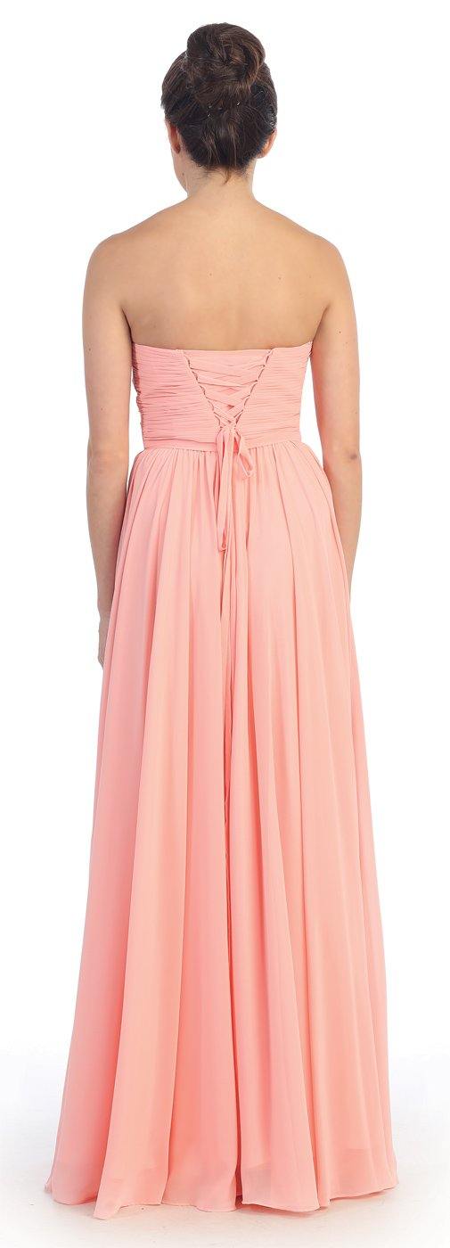 Long Strapless Sweetheart Bridesmaids Prom Dress - The Dress Outlet Cinderella Divine