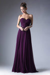 Strapless Chiffon Empire Waist Prom Dress - The Dress Outlet Cinderella Divine