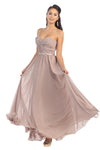 Strapless Chiffon Empire Waist Prom Dress - The Dress Outlet Cinderella Divine