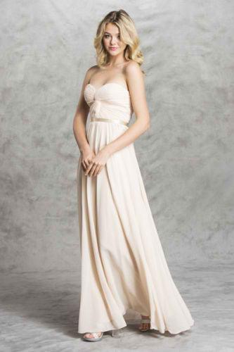 Strapless Chiffon Empire Waist Prom Dress - The Dress Outlet Cinderella Divine