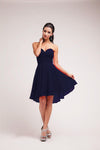 High Low Strapless Chiffon Bridesmaids Prom Dress - The Dress Outlet Cinderella Divine