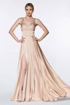 Sexy Long Prom Dress Evening Gown Nude