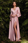 Formal Long Sleeve Dress Evening Gown Mauve