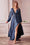 Formal Long Sleeve Dress Evening Gown Smoky Blue