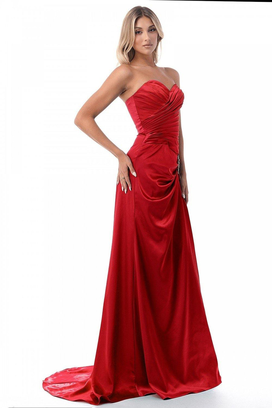 Long Strapless Formal Dress Bridesmaid - The Dress Outlet