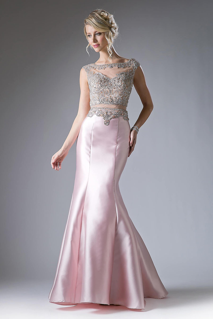 Prom Long Cap Sleeve Mermaid Evening Dress - The Dress Outlet Cinderella Divine