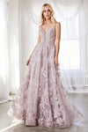 Prom Long Formal Lace Applique Ball Gown - The Dress Outlet Cinderella Divine