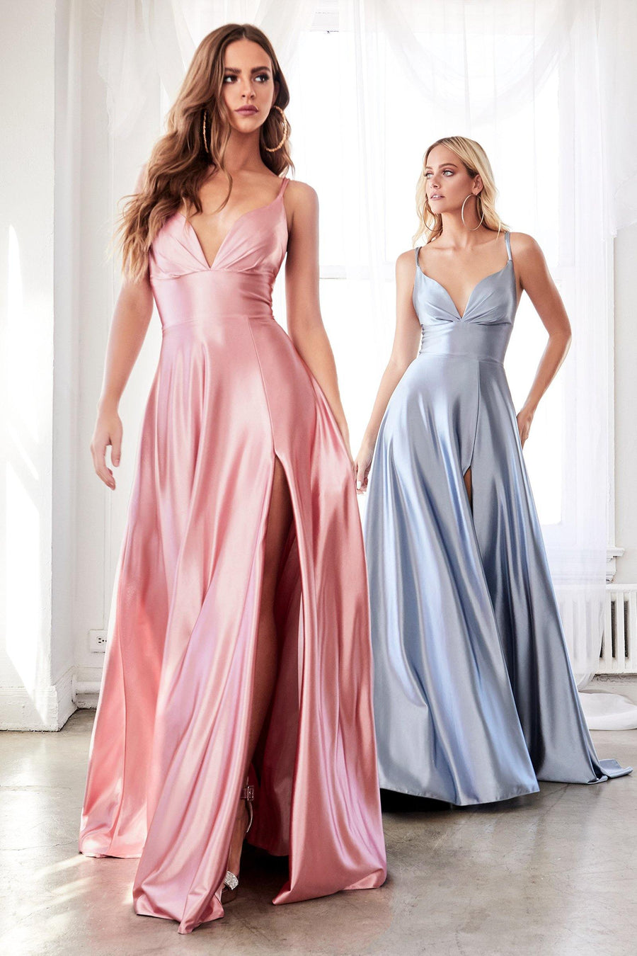 Bridesmaids Long Formal Evening Prom Dress Paris Blue